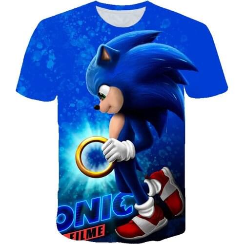 3D Boys Mario Supersonic Sonic Print Boys and Girls Parent-child Clothing Funny T-shirts 2021 Summer Clothing Boys and Girls T-s