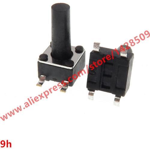 4pin 200PCS/LOT 4.5x4.5X9mm Panel PCB Momentary Tactile Tact Mini Push Button Switch SMT