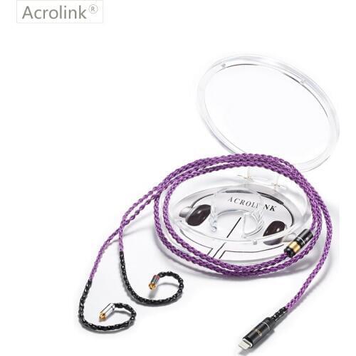 Acrolink 1.2m High Qulity Single Crystal Silver DIY Replacement Earphone Cable With MMCX For iphone