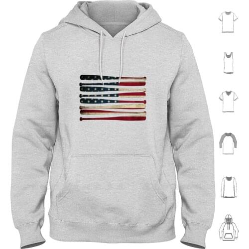 America Baseball Flag Hoodie Long Sleeve America United States Usa Most Popular Most Sold Most Viewed Cool Pretty Us