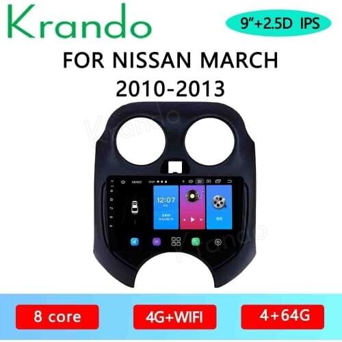 Krando Android 10.0 9" IPS Full Touch Car Multimedia Radio For Nissan March 2010-2013 Audio DSP Navi Bluetooth Carplay Wifi