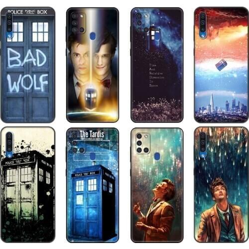 Black tpu Case For Samsung Galaxy A50 50S A30S A10 A01 A11 A21S A31 A41 A51 A71 M21 M30S S10 LITE Cover Tardis Box Doctor Who