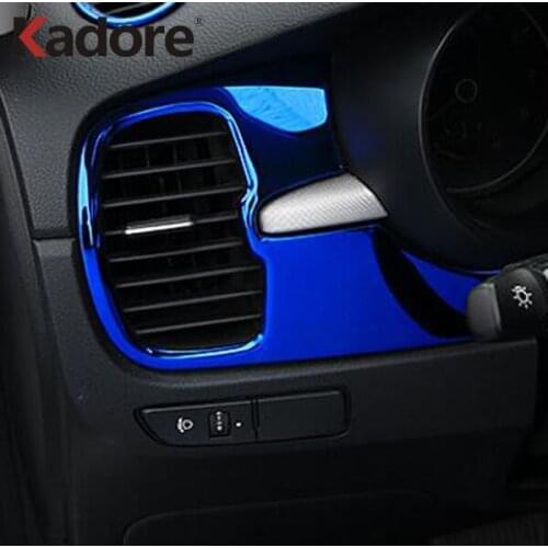 For Kia Rio 4 X-line 2018 2019 Interior Accessories Car Air Conditioner Outlet Vent Strip Frame Dashboard Cover Decoration