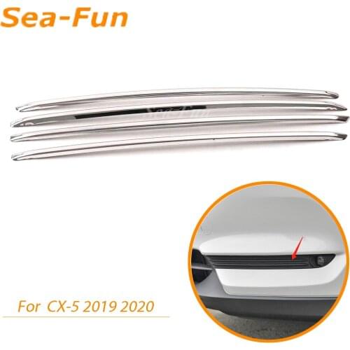 For Mazda CX-5 CX5 2020 2019 Car Front Fog Light Trim Strips Sticker Decoration Cover Exterior ABS Chromium Accessories Styling