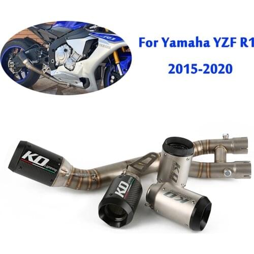 For Yamaha YZF R1 MT-10 2015-2020 Exhaust System Middle Link Pipe Escape Connecting Tube Slip On 60.5mm Muffler Tips Motorcycle