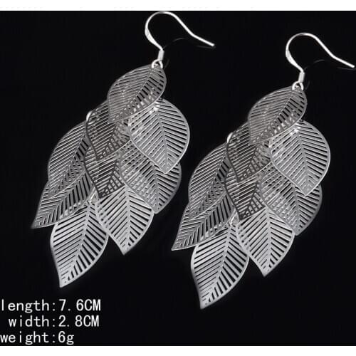 Hot Selling Jewelry 925 Sterling Silver Earrings Leaf Earrings For Women Weddings