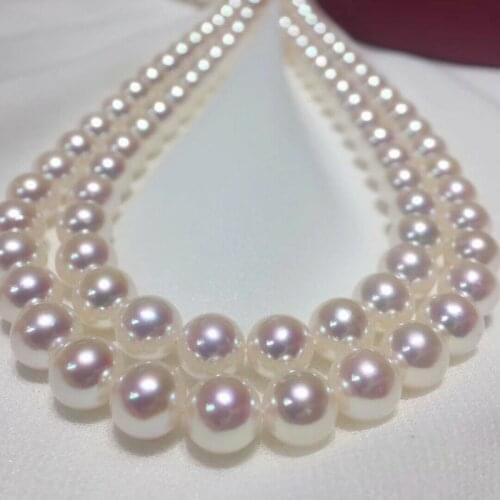 AAAA Grading Japanese Akoya 7-8mm white pearl loose beads15"