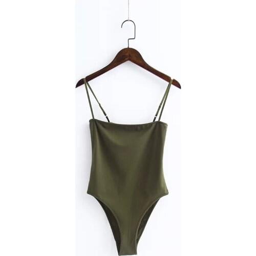 AECU Sexy Spaghetti Strap Backless Fit Romper Body Siamese Bodysuit Slim Skinny Tight Jumpsuit Undershirt Playsuits S-L