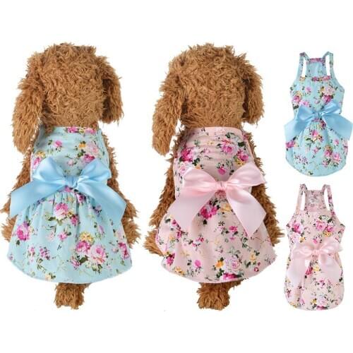 Summer Pet Clothes Dot Dog Dress For Dogs Skirt Summer Princess Dog Wedding Dresses York Clothes For Dogs Skirts Pet Dress