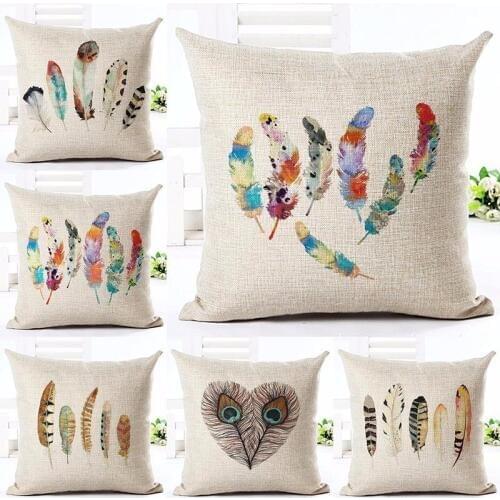 Hot Sell Feather Style 45*45cm Square Home Decorative Pillow Music Note Printed Throw Pillows Car Home Decor Cushion Cojines
