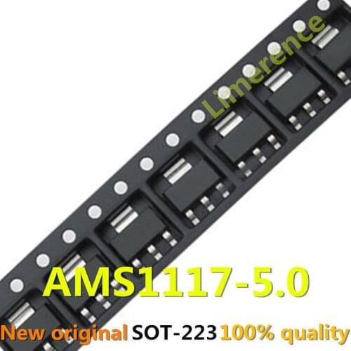 50PCS AMS1117-5.0 AMS1117 5.0V 1A SOT-223 SOT223 SOT SMD new and original IC Chipset