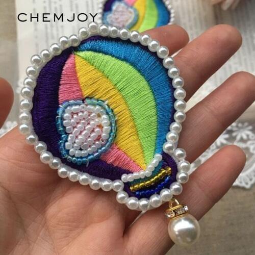 Hot Air Balloon Beaded Patches for Clothing Sewing on Beading Applique Clothes Stickers T-shirt Jacket Patch DIY Accessories