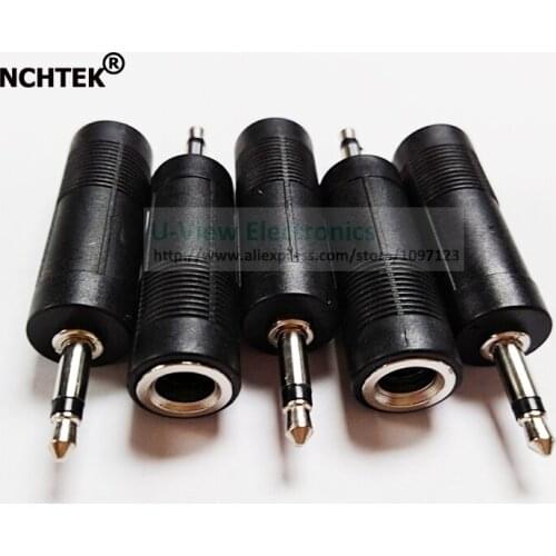NCHTEK 3.5mm Mono Male Plug to 6.35mm Female Jack Audio Converter Adapter/Free Shipping/10PCS