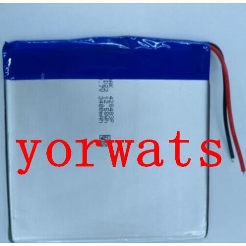 New Hot A Rechargeable Li-ion Cell 3.7V polymer lithium battery 428483 3400mah direct sale