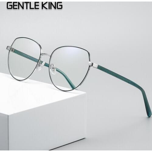 GENTLE KING Anti Blue Light Blocking Metal Glasses Computer Game Phone Glasses UV400 Clear Lens Optical Frame Marco De Gafas