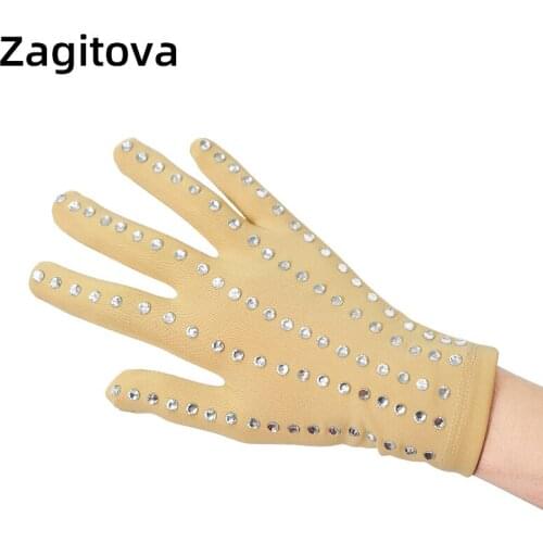 Custom figure skating show gloves children gloves adult girls hot drill magic gloves skid multi - color