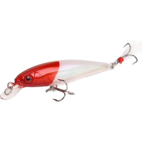 1Pcs Minnow Fishing Lure 9cm 7g Trolling Wobblers Fishing Tackle Artificial Hard Bait Feather Hooks 10 Colors Available