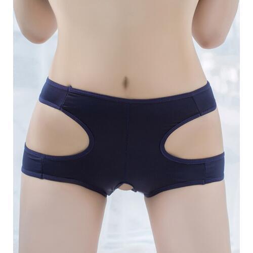 Sexy Hollow Out Womens Underwear Transparent Open Crotch Tight Package Hip See Through Shorts High Elasticity Bottoming shorts