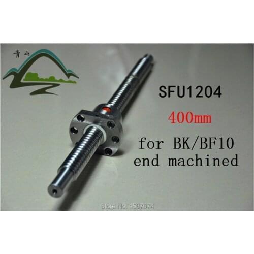 BallScrew 1204 C7 SFU1204 Length 400mm Rolled Ball screw with single ballnut for CNC parts BK/BF10 standard end machined