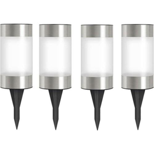 Thrisdar 1/2/3/4PCS Solar Pathway Light Stainless Steel Waterproof Outdoor LED Solar Garden Landscape Lights for Patio Path