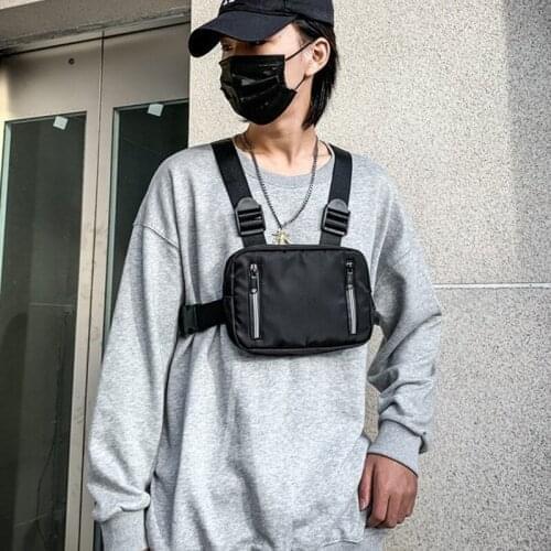 Trend Tactical Chest Bag Unisex Running Waist Bag Reflective Stripe Tactical Pack Double Shoulder Vest Bags Men Chest Rig Pouch
