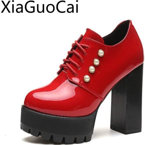 Round Toe High Heel Womens Boots Waterproof Platform Ladies Ankle Boots Wedding Party Shoes for Girls
