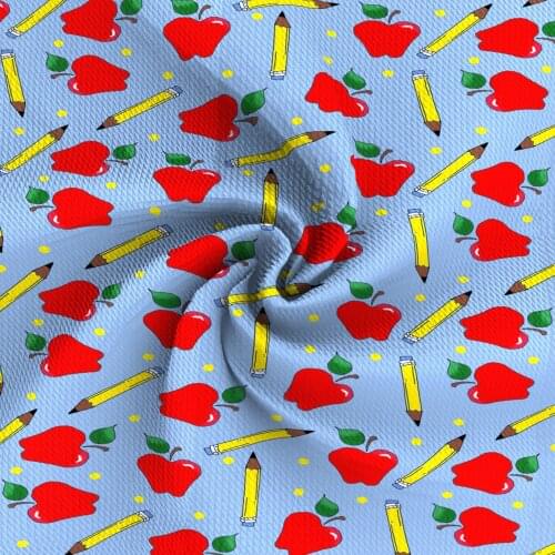 1/2Yard Back To School Design Printed Bullet Fabric Liverpool 4 Way Stretch Spandex Knit Fabric For Baby HeadWrap Bummies