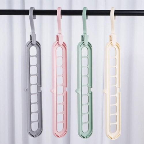 1Pcs Plastic Multifunctional Hanger Rotating Nine 9-hole Storage Racks Folding Magic Home Dormitory To Hang Clothes And Pants