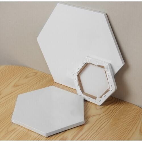 1Pcs Hexagon White Cotton Wood Frame Canvas Board Watercolor Painting DIY Crafts for Professional Artist Canvas Oil Painting