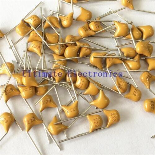 100pcs/lot Multilayer ceramic capacitor 223 50V 22nF 223M P=5.08mm