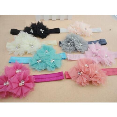 2013 Bling Triple Tulle Headbands Baby Flower Headbands 60pcs/lot