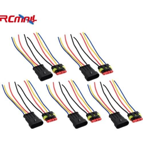 5Set 4 Pin Way Car Waterproof Male&Female Electrical Connector, Auto Electrical Wire Connectors with Cable for Car,Truck. Marine