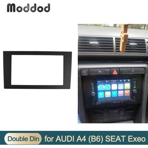 Car Radio Fascias for Audi A4 B6 B7 2002-2006 SEAT Exeo 2009+ Double Din Stereo Panel Dash CD DVD Dash Installation Kit Frame