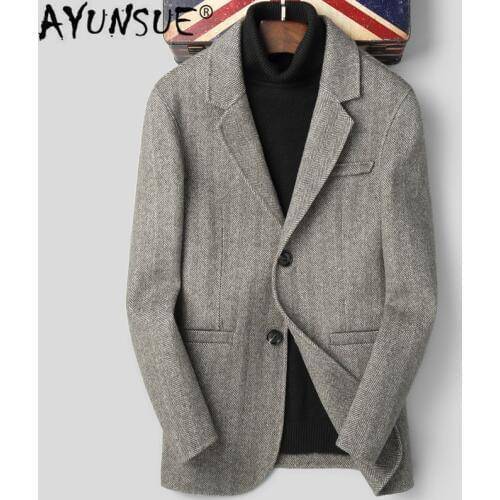 AYUNSUE 2010 Wool Coat Men Double-sided Autumn Jacket Mens Overcoat Coats and Jackets Blazer Abrigo Hombre LSY088197 KJ2250