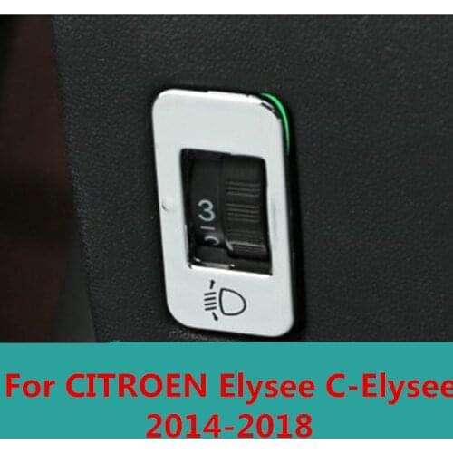 Free Shipping Chromed Inner HeadLight Adjustment Box Trim Interior decoration Accessories For CITROEN Elysee C-Elysee 2014-2018