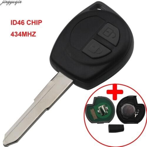 Jingyuqin for Suzuki Swift SX4 ALTO Vitara Ignis JIMNY Splash 433MHz ID46 Chip HU87 Uncut Blade 2 Buttons Car Remote Key