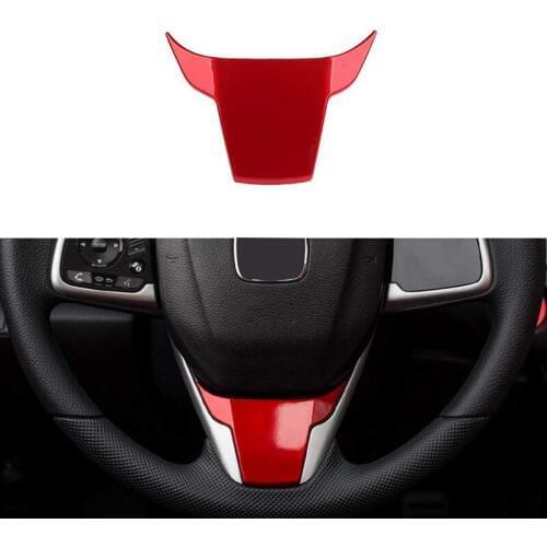 Car Steering Wheel Cover Interior Trim Panel for 10Th Gen Honda Civic 2020 2019 2018 2017 2016 - Red