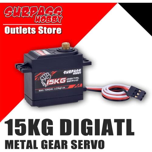 SURPASS Hobby Digital Servo 15KG Metal Gear Servo S1500Mfor 1/8 1/10 Scale RC Car Helicopter Boat Duct Plane Airplane Robot