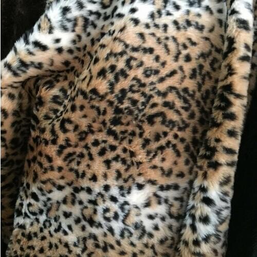 Long pile leopard print fur fabric ,cushion faux fur fabric yard 150*45cm(half yard/piece