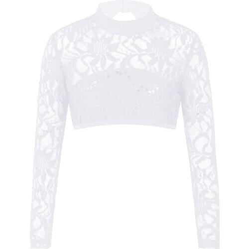 Kids Girls Mesh Top Child Ballet Wrap Dance Training Tops Gymnastic Suit Figure Dress Lyrical Dancewear Crop Dancing Costumes