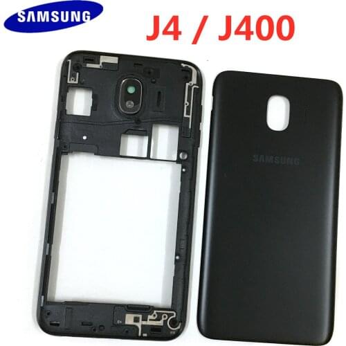 For Samsung Galaxy J4 2018 SM-J400 J400F J400FN J400DS J400G Housing Middle Frame+Battery Back Cover+Home Button Return Key