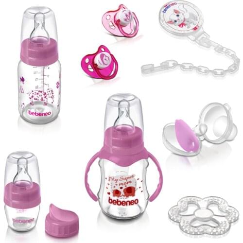 Economic Baby Bottles Set Free shipping Feeding bottles Nursing bottle set BPA Free Pacifier strap Pacifier leash Made in Turkey