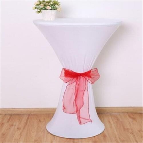 Stretch Round Tablecloth Cocktail Spandex Table Cloth Bar Hotel Wedding Party White Table Cover Diameter Multi-color