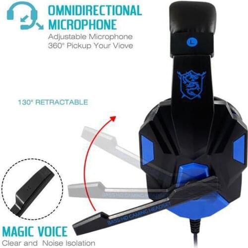 Gaming Headset Stereo 3.5mm Wired Gamer Headphone for PS4 Xbox One Nintend Switch PC Phone with Mic Volume Control Game Earphone