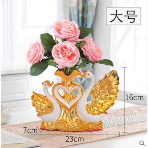 CREATIVE GOLDEN CERAMIC PEACOCK VASE, DESKTOP DECORATION, EUROPEAN HOME DECORATION CRAFTS