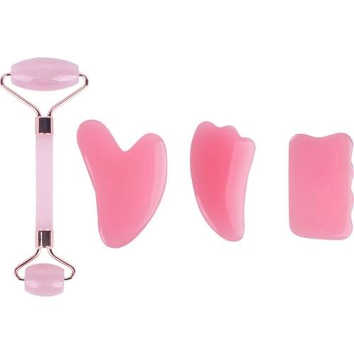 Resin Guasha Roller Massager Set Face Gouache Scraper Facial Massage Gua Sha Scraping Acupuncture Board Body Skin Lift Beauty