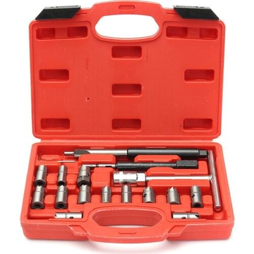 17pcs Diesel Injector Cleaner Clean Carbon Remover Seat Cutter Cutting Tool Set Car Repair Tool Kit