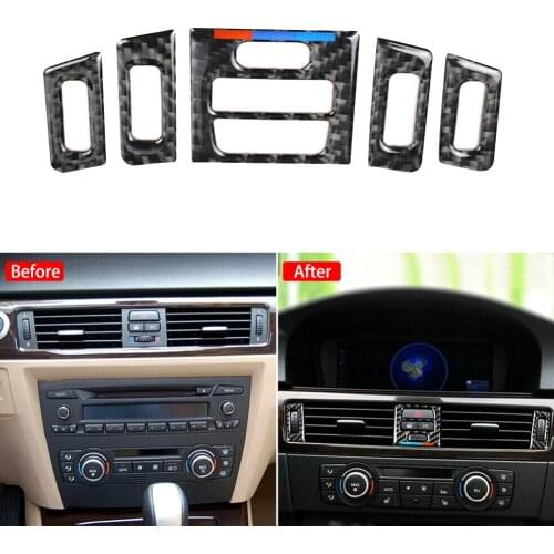 Carbon Fiber Air Vent Outlet Cover Trim For BMW 3 Series E90 E92 E93 2005-2012 Air Vent Outlet Trim Interior Decor Accessories