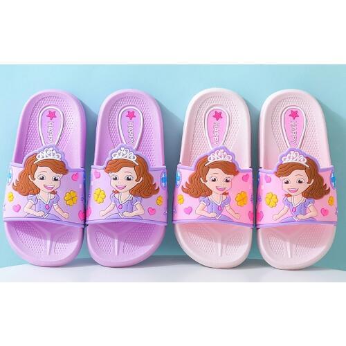 2020 New Childrens Slippers for Girls Summer Small Girls Korean Cute Cartoon Indoor Home Shoe Non-Slip Soft Baby Slippers