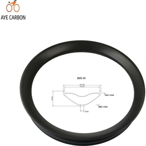 27.5er carbon fat bike rim 85mm width 40mm depth Carbon fiber fat snow rim clincher 27.5 inch Snow Bike Carbon Rims 32H